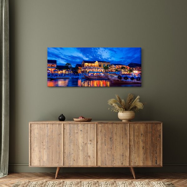 Slika noćnog grada Hoi An, Vijetnam (120x50 cm)