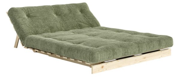 Zelena sklopiva sofa od samta 140 cm Roots – Karup
