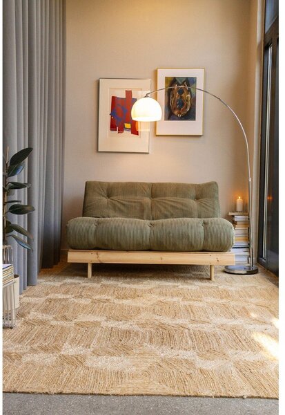 Zelena sklopiva sofa od samta 140 cm Roots – Karup