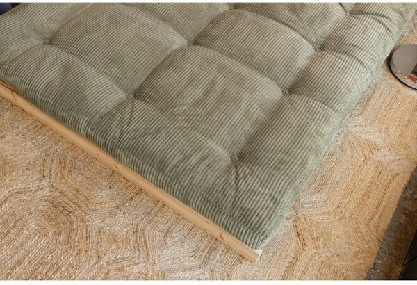 Zelena sklopiva sofa od samta 140 cm Roots – Karup