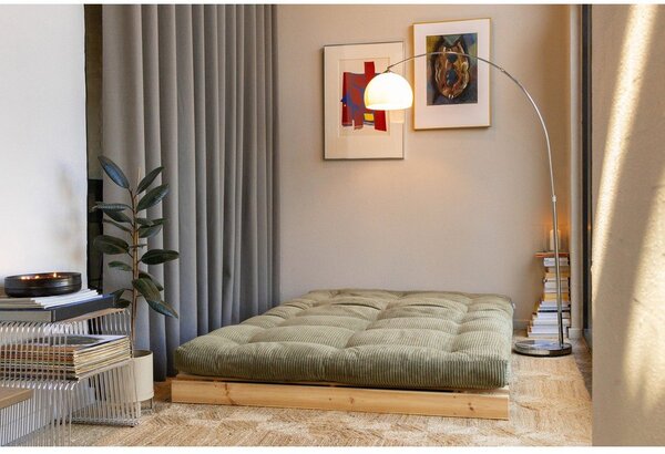 Zelena sklopiva sofa od samta 140 cm Roots – Karup