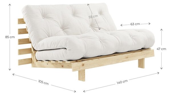 Zelena sklopiva sofa od samta 140 cm Roots – Karup
