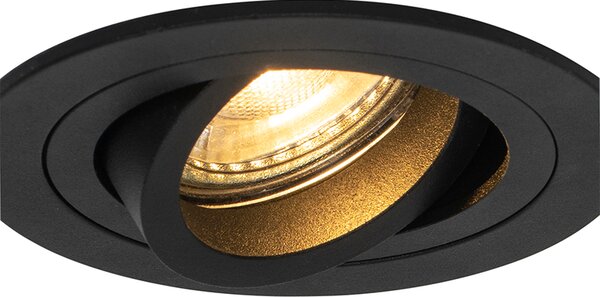 Set od 6 modernih ugradbenih reflektora crni - Rondoo