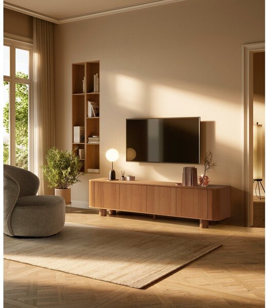 TV komoda u dekoru hrasta u prirodnoj boji 180x50,5x40 cm Padoc – MOME