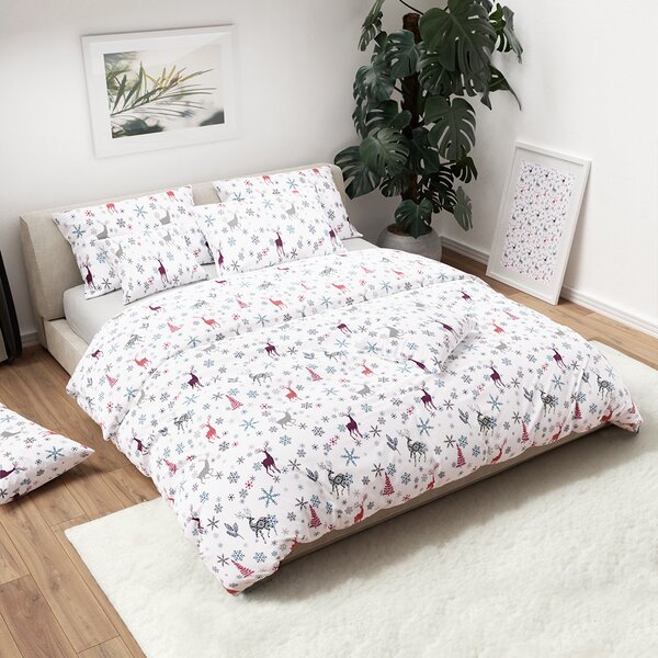 Pamučna posteljina SCANDINAVIA X-MAS bijela Dimenzije posteljine: 70 x 90 cm | 140 x 200 cm