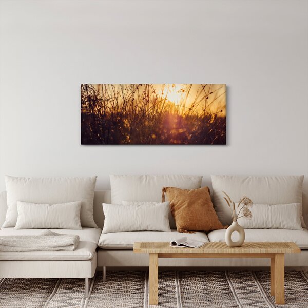 Slika polja pri zalasku sunca (120x50 cm)