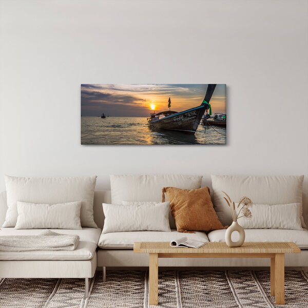 Slika čamca uz obalu (120x50 cm)