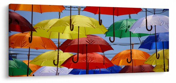 Slika šarenih kišobrana (120x50 cm)
