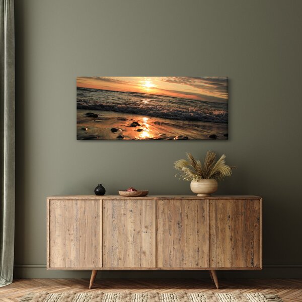 Slika - Zalazak sunca na oceanu (120x50 cm)