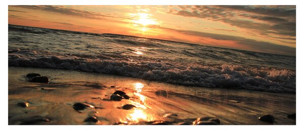 Slika - Zalazak sunca na oceanu (120x50 cm)