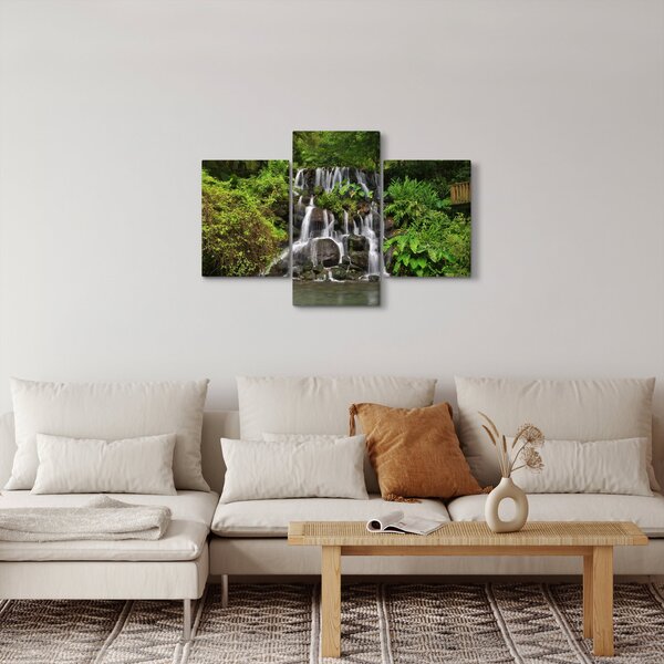 Slika slapa u tropskoj šumi (90x60 cm)
