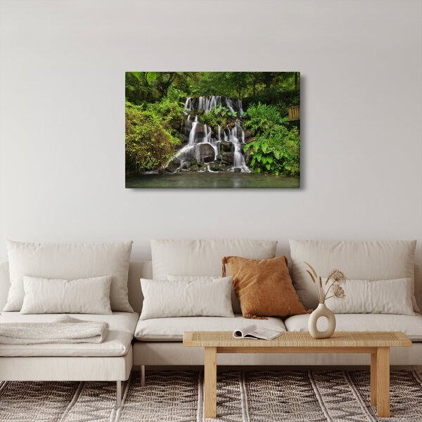 Slika slapa u tropskoj šumi (90x60 cm)