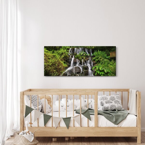 Slika slapa u tropskoj šumi (120x50 cm)