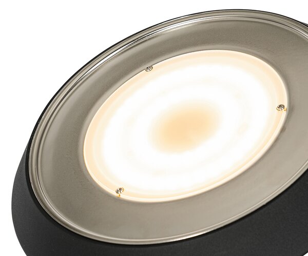 Podna lampa crna uključujući LED i prigušivač sa svjetlom za čitanje - Fez