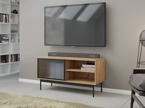 TV stol Comfivo D105Artisan hrast, Crna, 117x60x40cm
