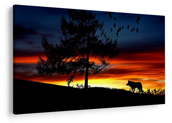 Slika - Silueta vuka (90x60 cm)