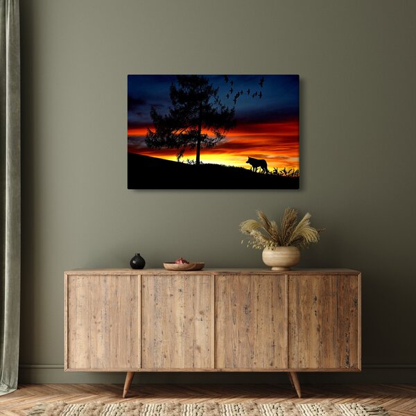Slika - Silueta vuka (90x60 cm)