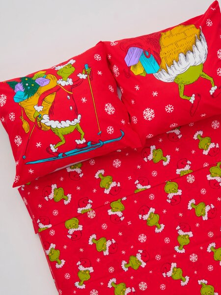 Sinsay - Komplet pamučne posteljine s božićnim uzorkom Grinch