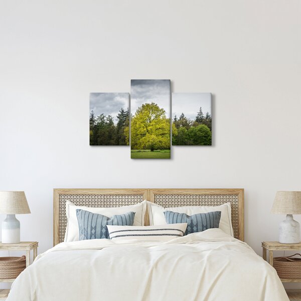 Slika zelenog stabla usred polja (90x60 cm)