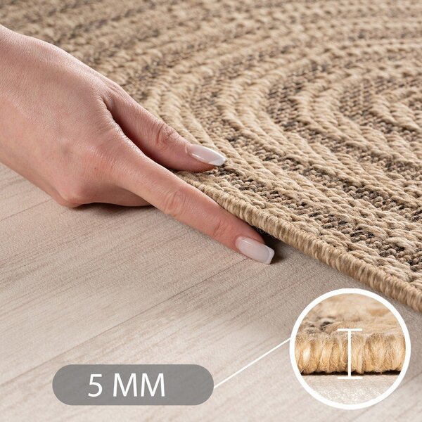 Smeđi okrugao unutarnji i vanjski tepih ø 120 cm Timber 1401 – Ayyildiz Carpets