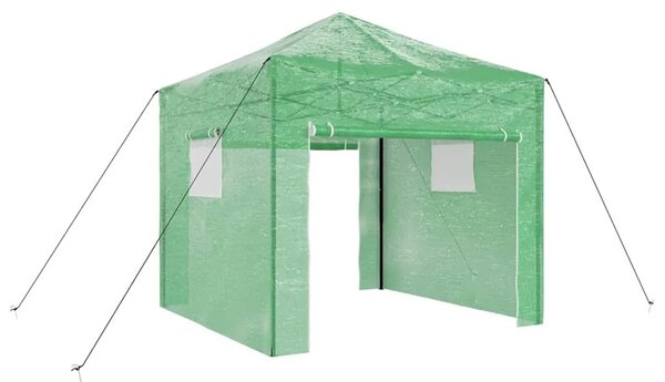 Staklenik s sklopivim okvirom Zelena 290 x 290 x 315 cm Željezo - 290 x 290 x 315 cm