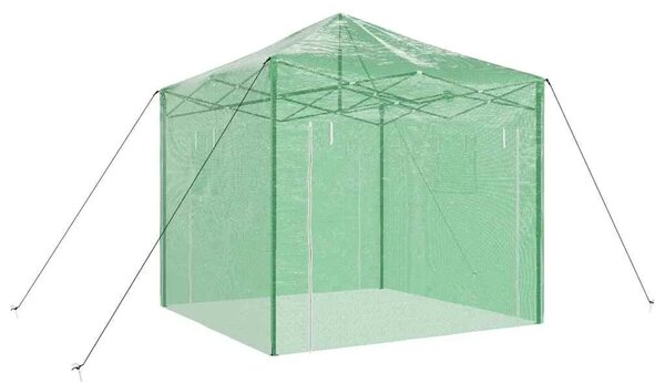 Staklenik s sklopivim okvirom Zelena 290 x 290 x 315 cm Željezo - 290 x 290 x 315 cm