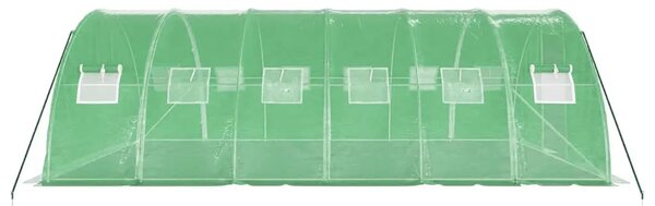 Staklenik s čeličnim okvirom zeleni 24 m² 6 x 4 x 2 m - Zelena 6 x 4 x 2 m