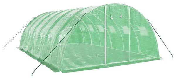 Staklenik s čeličnim okvirom zeleni 24 m² 6 x 4 x 2 m - Zelena 6 x 4 x 2 m
