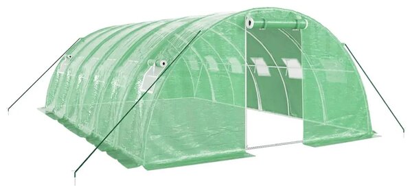 Staklenik s čeličnim okvirom zeleni 24 m² 6 x 4 x 2 m - Zelena 6 x 4 x 2 m