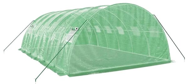 Staklenik s čeličnim okvirom zeleni 24 m² 6 x 4 x 2 m - Zelena 6 x 4 x 2 m