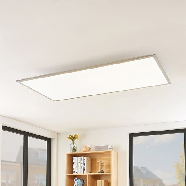 Lindby LED panel Stenley, 4.000K, 120 cm x 60 cm, srebrno/bijela, Bijela, Kuhinja, Plastika