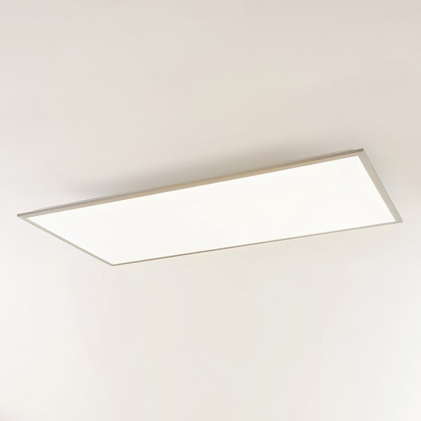 Lindby LED panel Stenley, 4.000K, 120 cm x 60 cm, srebrno/bijela, Bijela, Kuhinja, Plastika