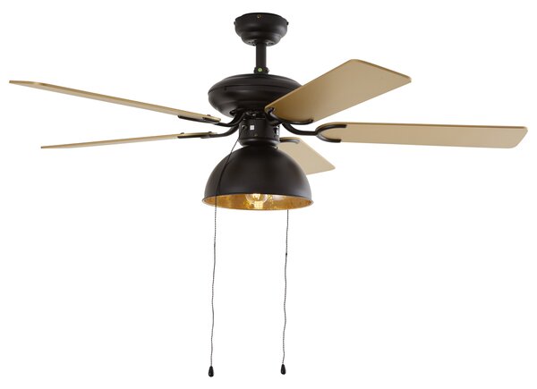 Stropni ventilator crni s bež 130 cm s poteznim prekidačem - Mistral Magna
