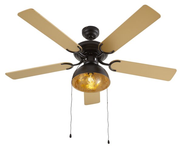 Stropni ventilator crni s bež 130 cm s poteznim prekidačem - Mistral Magna