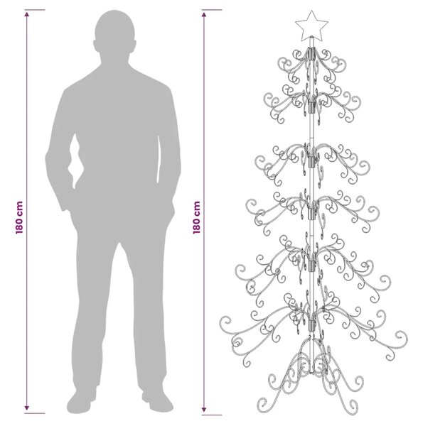 Metalna božićna jelka KUOPIO 180 cm Čelik Bijela - 180 cm Bijela