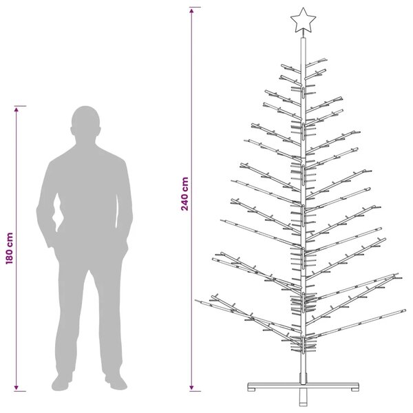 Drveno božićno drvce KOTKA 240 cm Masivna borovina Prirodno - 240 cm Prirodna (neobrađena)