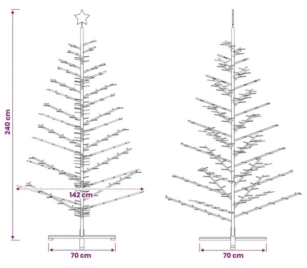 Drveno božićno drvce KOTKA 240 cm Masivna borovina Prirodno - 240 cm Prirodna (neobrađena)
