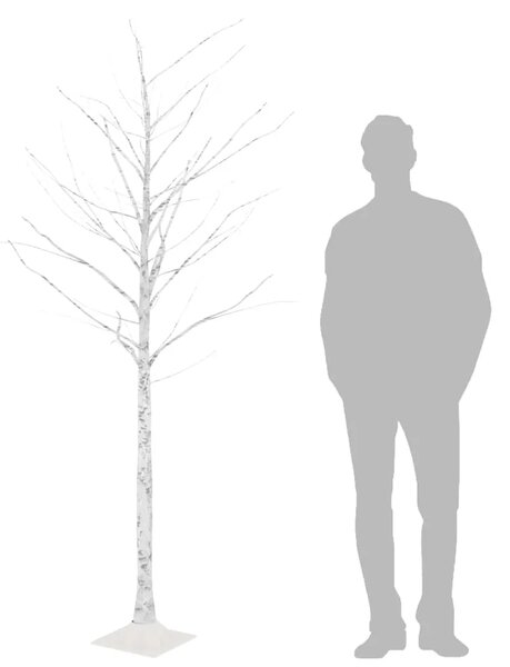LED drvo bijele breze sa 128 toplih bijelih LED žarulja 220 cm - 220 cm