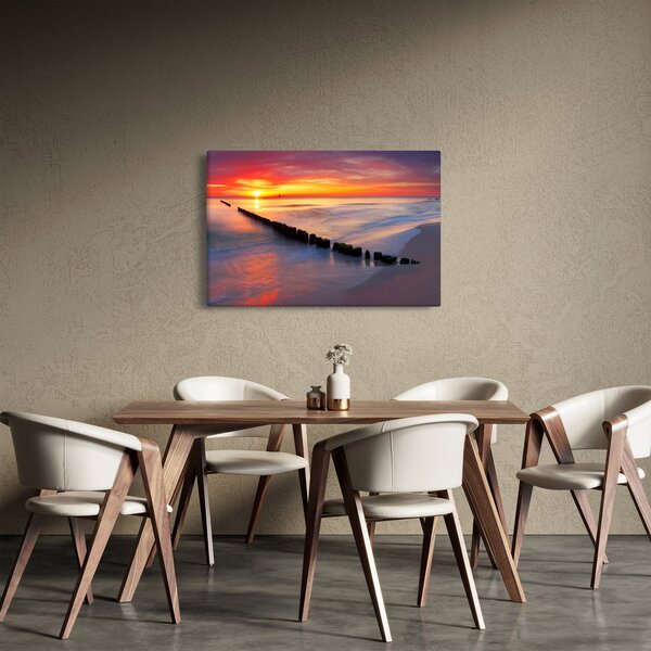 Slika - Zalazak sunca, Baltičko more, Poljska (90x60 cm)