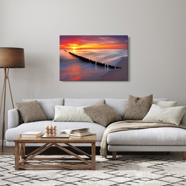 Slika - Zalazak sunca, Baltičko more, Poljska (90x60 cm)