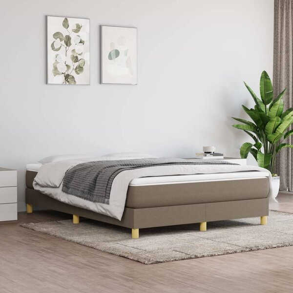 VidaXL Okvir za krevet s oprugama smeđesivi 140x200 cm od tkanine