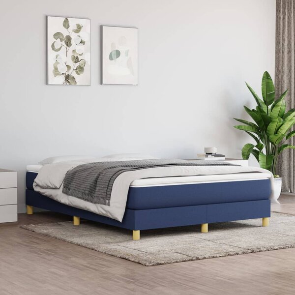 VidaXL Okvir za krevet s oprugama plavi 140x200 cm od tkanine