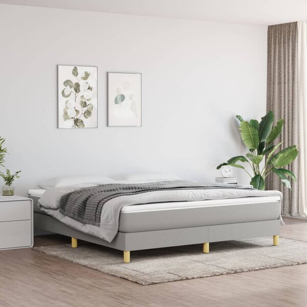 VidaXL Okvir za krevet s oprugama svjetlosivi 160x200 cm od tkanine