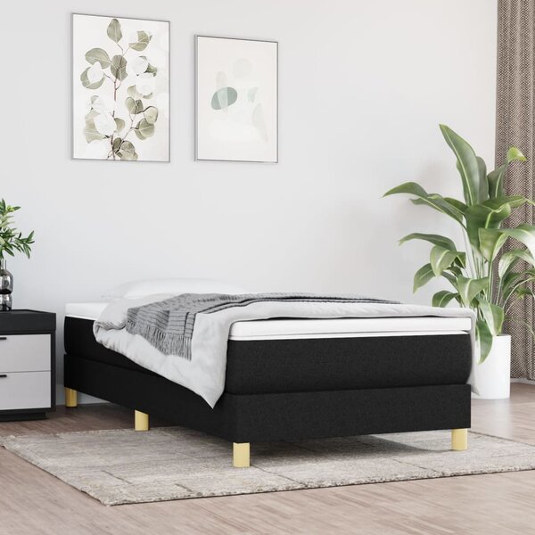VidaXL Okvir za krevet s oprugama crni 80 x 200 cm od tkanine