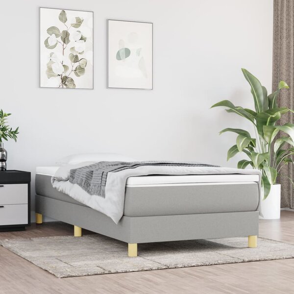 VidaXL Okvir za krevet s oprugama svjetlosivi 80 x 200 cm od tkanine