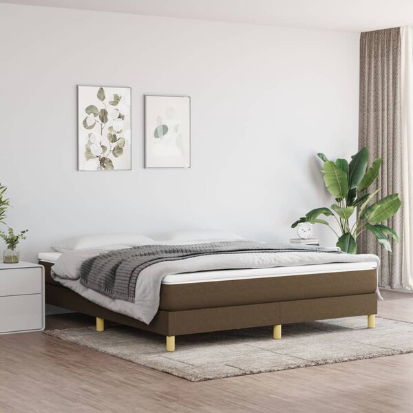 VidaXL Okvir za krevet s oprugama tamnosmeđi 160x200 cm od tkanine