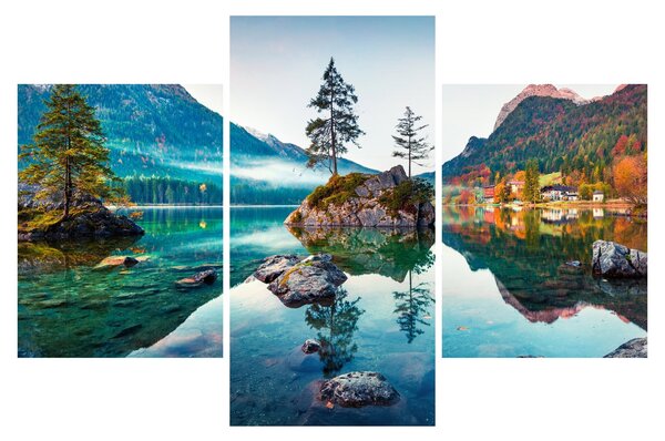 Slika - Jezero Hintersee, Bavarske Alpe, Austrija (90x60 cm)