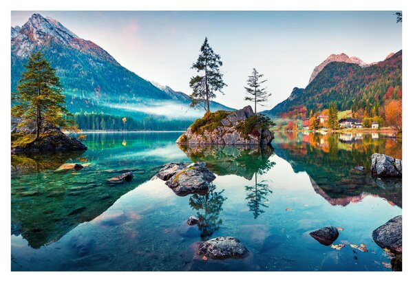 Slika - Jezero Hintersee, Bavarske Alpe, Austrija (90x60 cm)