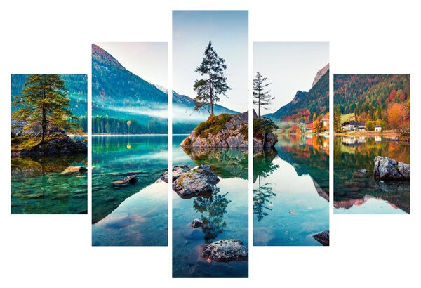 Slika - Jezero Hintersee, Bavarske Alpe, Austrija (150x105 cm)