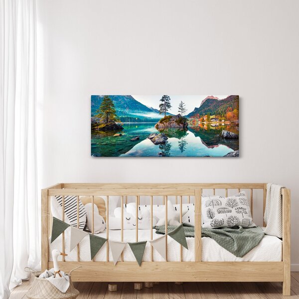 Slika - Jezero Hintersee, Bavarske Alpe, Austrija (120x50 cm)